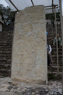 Stela II at Bonampak's Acropolis - bonampak mayan ruins,bonampak mayan temple,mayan temple pictures,mayan ruins photos